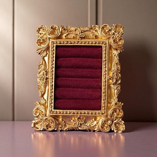 Vintage Ring Display Stand: Gold Jewelry Display Stand, Earring Holder for Jewelry Organizer Birthday Engagement Wedding Decoration
