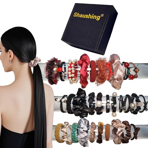 Hair Assorted Accessories Women & Girls - 31pc Fancy Ponytail Holders, Pretty Hair Ties, Decorative Scrunchies, Assorted Gift Box Set