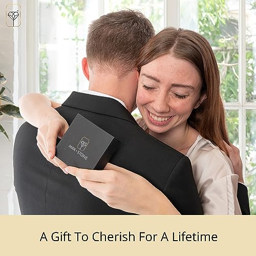 MAX + STONE Cushion Cut Gemstone Necklace | 8mm Solitaire Birthstone Necklace for Women | Gemstone Pendant Necklaces with 18 inch Box Chain - color: Created Emerald