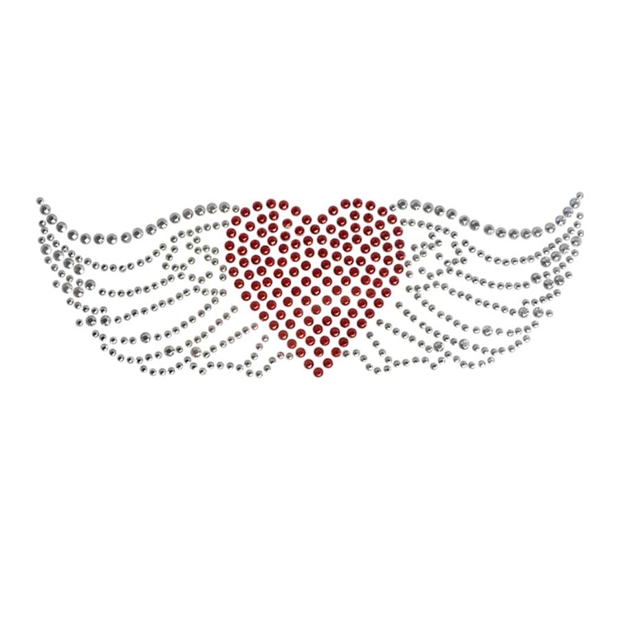 Sparkling EARTH - American Made Skull Caps Doo Rags Do Rag Durag Headwrap Head Wraps Skullies - Made in The USA! - color: Black Skull Cap With Large Heart and Wings Rhinestud Rhinestone