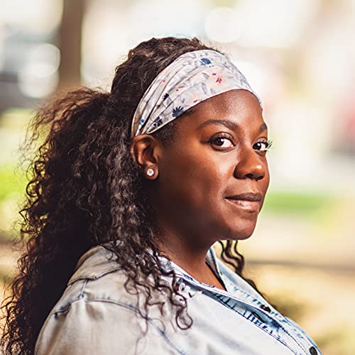 Karma Blue Basket Weave Headband for Women - Medium - Fabric Headband and Stretchy Hair Scarf - Blue - color: Blue Basket Weave, size: 1 Count (Pack of 1)