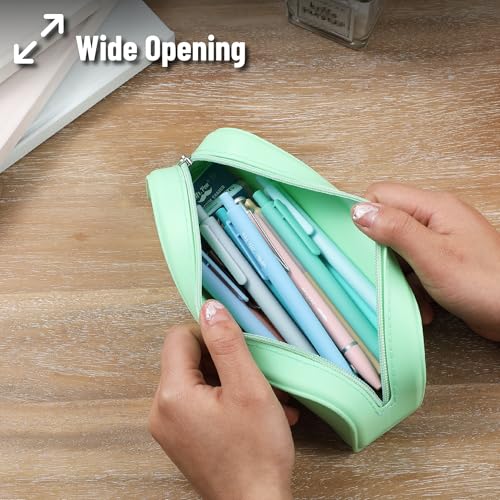 Mr. Pen- Silicone Pencil Case, Aesthetic Pencil Bag for Women, Makeup Pouch | Multifunctional Pouch for Stationery, Cosmetics and Electrical Goods Storage - color: Mint Breeze
