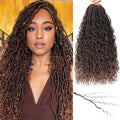 Goddess Locs Crochet Hair 7 Packs Bohemian Faux Locs Pre-Looped Braids, Boho Goddess Soft Locs Crochet Hair with Curly Ends Hair Extensions for Women (T30, 18 Inch) - color: T30, size: 18 Inch