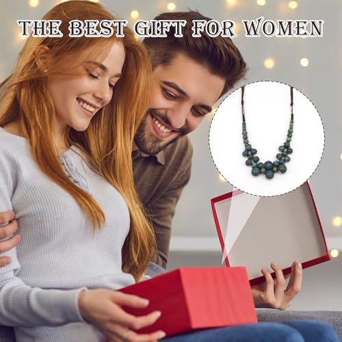 Boho Statement Chunky Necklaces for Women- Handmade Colorful Ceramic Fall Beaded Hippie Jewelry, Adjustable Long Bohemian Necklaces for Casual Wear - color: Blue
