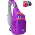 Peicees Small Sling Backpack Waterproof Unisex Shoulder Bag Chest Crossbody Daypack - color: Purple, size: Small