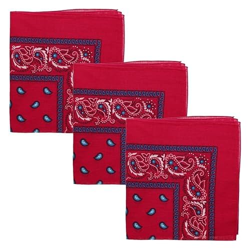 Motique Accessories Two Tone Paisley Bandana - Set of 3 - color: Hot Pink