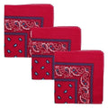 Motique Accessories Two Tone Paisley Bandana - Set of 3 - color: Hot Pink