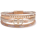 FANCY SHINY Boho Leather Wrap Bracelet Stackable Infinity Chunky Cuff Bracelets Western Hippie Outfits Jewelry Valentine Gifts for Women - color: Snakeskin Gold