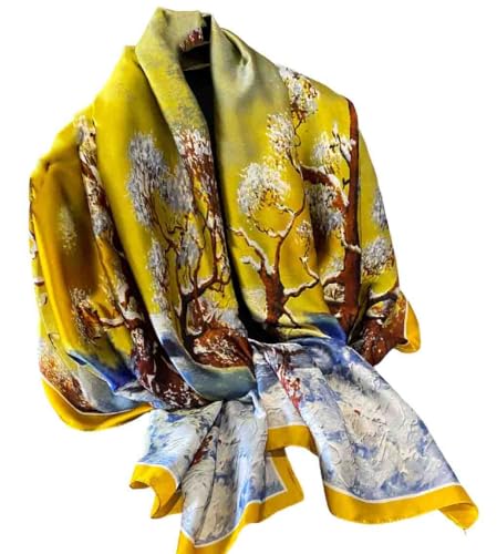 Acotavie Scarfs for Women Dressy Fashion Scarves Long Floral Pattern Scarf Lightweight Sunscreen Shawls - color: C026