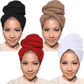 Head Wraps for Black Women African Head Wrap Lightweight for Women Long Plain Turban Hair Scarf Scarves - color: 4 Pcs-black,camel,wine Red,white