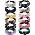 Wide Knotted Headbands for Women - 12 Pack Boho Hair Accessories, Elastic Turban Bandeau for Washing Face - color: headbands 10