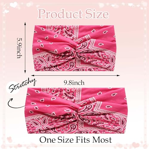 Wide Headband Boho Bandana HeadbandsFor Women Turban Head Wraps Paisley Criss Cross Wide Headbands Non Slip Hair Scarf Head Bands Cute Hairband Fashion Hair Accessories For Girls Teens 4 Pack - color: Style 136