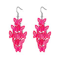 Nine Piece Butterfly Earrings Mix Color Bohemia Style Long Drop Dangle Hook Earrings Lightweight Fashion Style Butterfly Earrings Holiday Gifts Jewelry for Women - color: Red