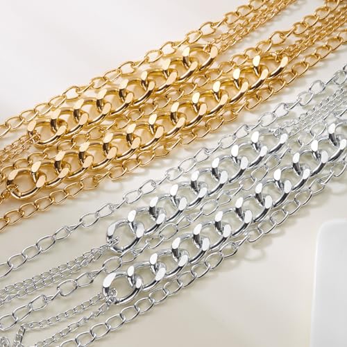Layered Necklaces for Women Punk Chunky Gold Statement Necklaces Dainty Multi Layer Necklace Jewelry Accessories for Women - color: Silver