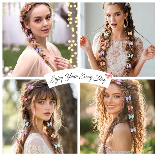 20Pcs Butterfly Hair Clips for Women Moving Glitter Butterfly Clip Fairy Accessories Green - color: Green