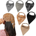 Vercret 6 Pack Hair Scarf Headband for Women Elastic Bandana Head Scarf Large Boho Triangle Kerchief with Clips Non Slip Scarves - color: P Paisley