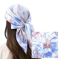 RIIQIICHY Women Head Hair Scarf Like Satin Silk Scarf Sleeping Hair Wrapping Night 27.5" - color: Light Blue/Purple/Bean Paste/White