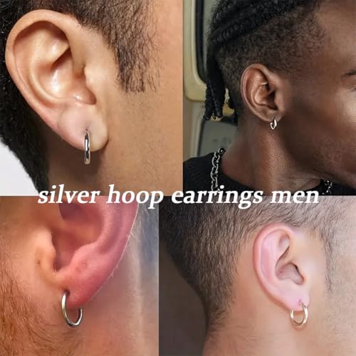 1 Pair 6mm Small Hoop Earrings for Women, 316L Surgical Stainless Steel Huggie Hoop Earrings Hypoallergenic Cartilage Hoop Earrings for Helix Tragus Conch Piercing Jewelry for Women Men(Silver/2.0mm) - color: Silver, size: 6mm (Thickness: 2.0MM)
