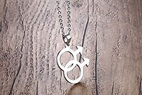 Sisadodo Gay Romance Gifts Necklace - Rainbow LGBT Pride Bisexual Transgender Pendant Necklace Gifts for Men Birthday Christmas Valentines Day Gifts - size: Man