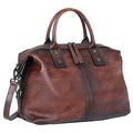 Iswee Genuine Leather Satchel Tote Bag Top Handle Handbag Designer Shoulder Bag Large Capacity Cross Body Bag - color: Coffee
