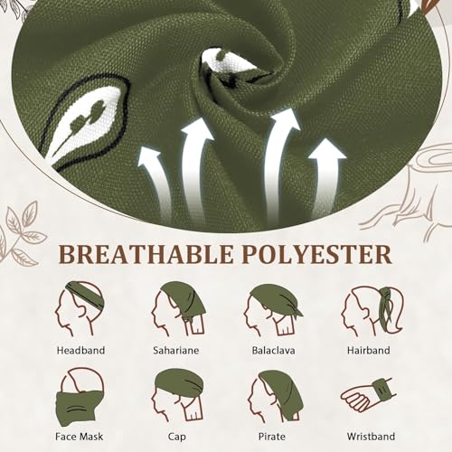 12 Pack Bandanas Unisex Paisley Cowboy Bandanas Bulk Multi Purpose Headband Scarf for Men Women Costume - color: Olive Green, style: Classic