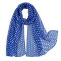 E-Clover Unique Fashion Women's Scarf Chiffon Sheer Scarves for Women Lightweight - color: Blue Polka Dot-01