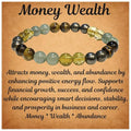 ANAYA AGATE Healing Crystal Bracelet for Women and Men – 8mm Round Beaded Bracelet for Men and Women – Unisex Stretchy Gemstone Bracelet for Healing and Protection - color: Money Success