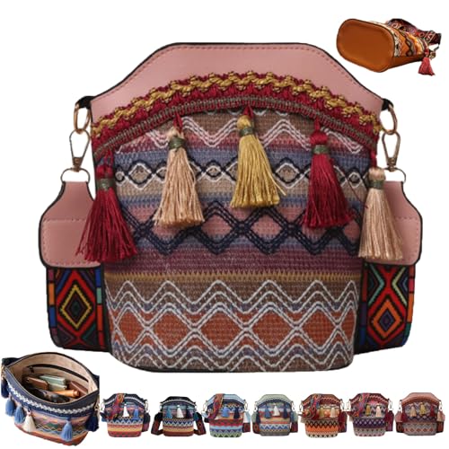Handmade Native American Handbags, Woven Tassel Bucket Bag, Vintage Bag for Women Travel - color: 1pc-c