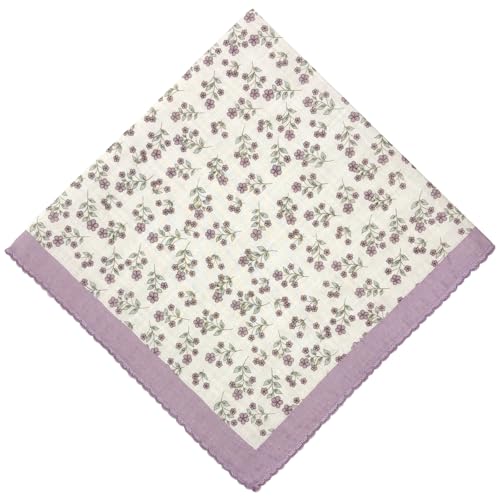 21x21 inches 100% Cotton Bandana for Women - Soft Square Scarf, Multi-Purpose Head Covering, Hair Bandana - color: P10-light Purple Floral