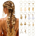 24 Pcs Gold Seashell Hair Jewelry for Braids - color: Gold seashell-24pcs