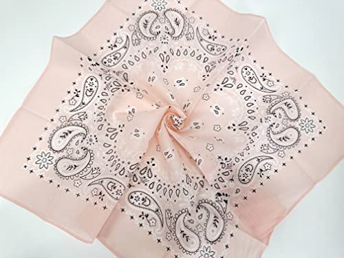Bandanas for Women and Men，3 Pack Super Soft Thin 60s Preium Cotton 22 inch Handkerchiefs - color: 3 Pack-crystal Rose