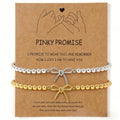 Matching Bracelets for Couple,Gold Silver Beaded Heart Couples Bracelets,Raomantic Relationship Promise Jewelry Gifts for Her - color: Bow
