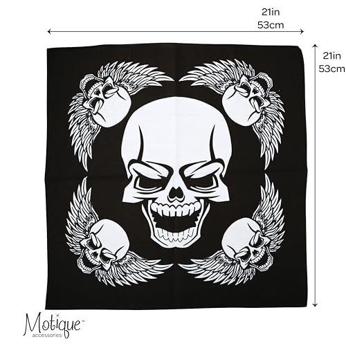 Motique Accessories Skull Bandana - color: Winged Skull