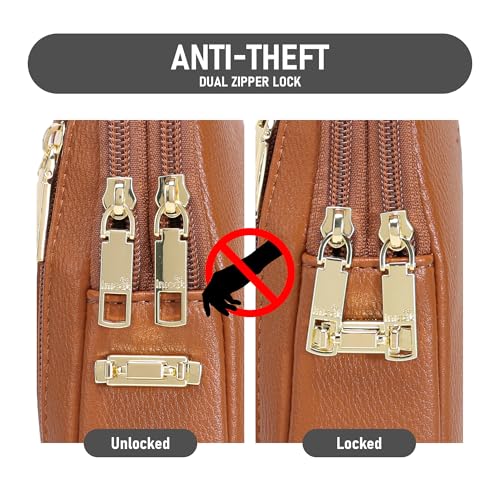 INICAT Women's Small Sling Bag, Lightweight Everyday Vegan Leather Crossbody Purse for Daily Essentials and Travel Light - color: Brown Mocha, size: Small