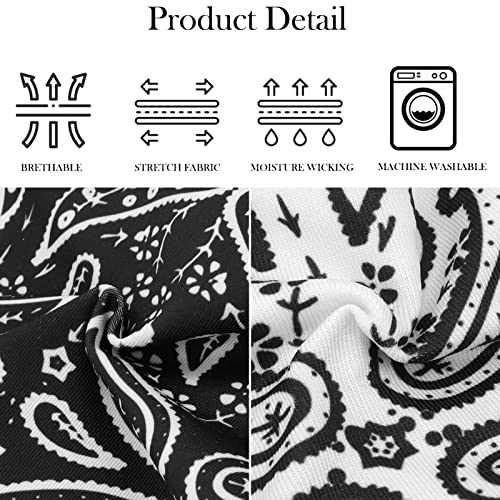 YARIEW 6Pcs Headbands Paisley Bandanas Head Bands Sweat Band Hair Wrap Headwrap Fashion Boho Wide Thick Workout Yoga Elastic Headbands Mens Cooling Running Sports Headband Sweatbands for Women and Men - color: Multi-colored-1