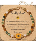 Sunflower Gifts for Women, Gifts for Women Bracelet, Symbol of Positivity Strength and Love, Inspirational Sunshine Jewelry, Birthday Christmas Thank You Gift, Friends Daughter Coworkers - style: Aunt