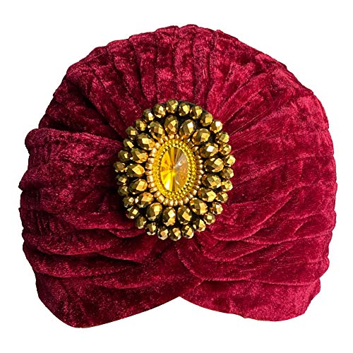 Decou Twist Pleated Hair Wrap Stretch Turban 0545 - color: Wine