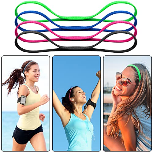 Duufin 20 Pieces Non-Slip Elastic Headbands Workout Headband Colorful Sweatband Fashion Yoga, Running Sport Headbands for Women, Men and Girls, 20 Colors Iridescence - color: Iridescence