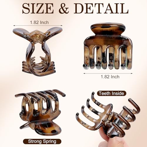 Sisiaipu 12Pcs Hair Clips for Women 1.8 Inch Small Claw Clips for Thin Hair Medium Hair Claw Clips for Thick Hair Accessories for Women Girls (Gloss Regular) - color: Gloss Regular