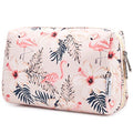Narwey Cute Makeup Bag Travel Cosmetic Bag Organizer Toiletry Bag Make Up Bags with Compartments for Women Girls (Large, Beige Flamingo) - color: Beige Flamingo, style: Large