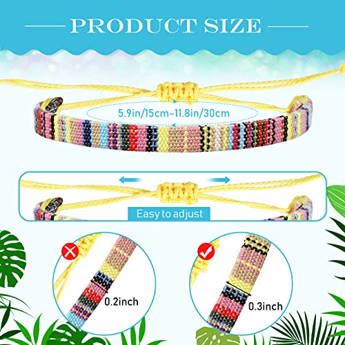 Yinkin 50 Pcs Boho Surfer Bracelet for Men Women Summer Beach Anklet Bracelet Waterproof Braided Bracelets Handmade Adjustable Bracelets Colorful Thin String Rope Jewelry for Festival Accessories