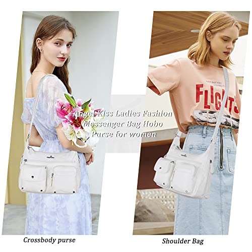 Angel Kiss Crossbody Bags for Women, Ladies Shoulder Handbags and Purses Medium Faux Leather Pocketbooks | Ladies - color: 1white