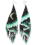 Long Beaded Earrings for Women, Statement Tassel Dangling Earrings, Native American Jewelry Boho Country Colorful Flower Moon Bead Gifts - style: Mystic Lunar