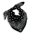 Gift Packaging Bandana for Men Women - 100% Cotton, Paisley, 22x22 In, 1 Pack - Large Bandanna Handkerchief Cowboy Hanky - color: Black