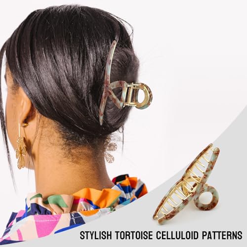 MEDOCA Large Claw Clips - Metal Hair Clips for Women - Gold Claw Clip for Thick Hair - Strong Hold Big Claw Clips for Women Girls - Bule - color: 2.Blue