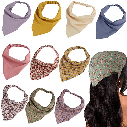 Jaciya Hair Scarfs Headband Bandana 10pcs Head Scarves Hair Accessories for Women pañuelos para la cabeza para mujer - color: Color-1