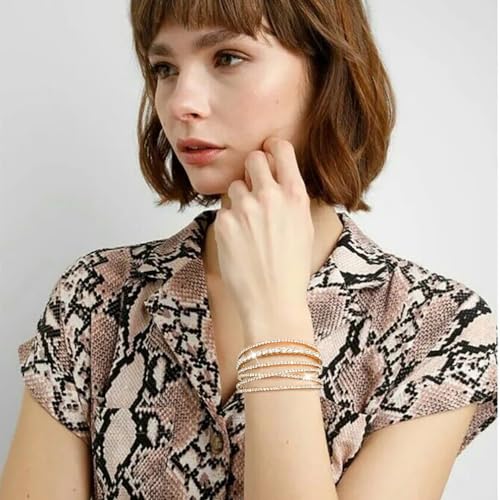 Suyi Rhinestone Bracelet Multilayer Gold Cuff Bracelet for Women Crystal Braidal Bracelets - color: Gold 2