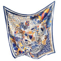 Women's Square Silk Like Head Scarf Large 35 inch Silk Feeling Hair Wrapping Satin Scarves for Sleeping Bandanas - color: A008-2 Twill Blue