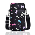 BIAOTIE Lightweight Small Crossbody bags Cell Phone Purses Travel Pouch Shoulder Bag for Women - color: Black Bow