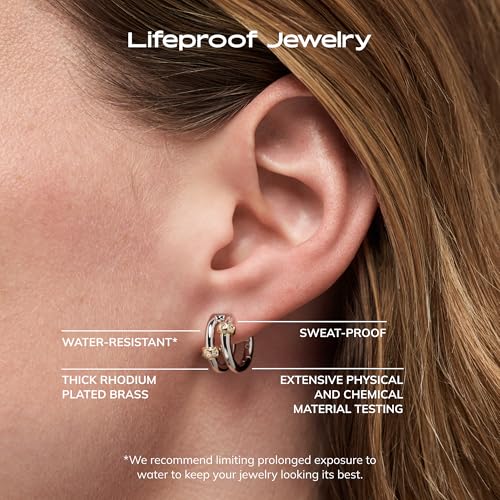 Ana Luisa Double Hoop Earrings for Women - 14K Gold Plated & Silver Rhodium Huggie Hoops - Hypoallergenic, Water-Resistant, Tarnish-Free, Small, Dainty & Trendy Two Hoop Earring Styles for Daily Wear - color: Two Tone Cyrus, size: Small